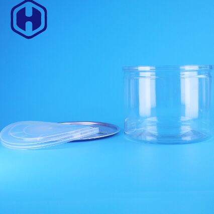 Well Sealing Clear PET Plastic Can With Easy Open Lid For Dried Fruits Candy Food Packaging Solutions (Kotak plastik PET transparan dengan tutup mudah terbuka untuk buah kering)