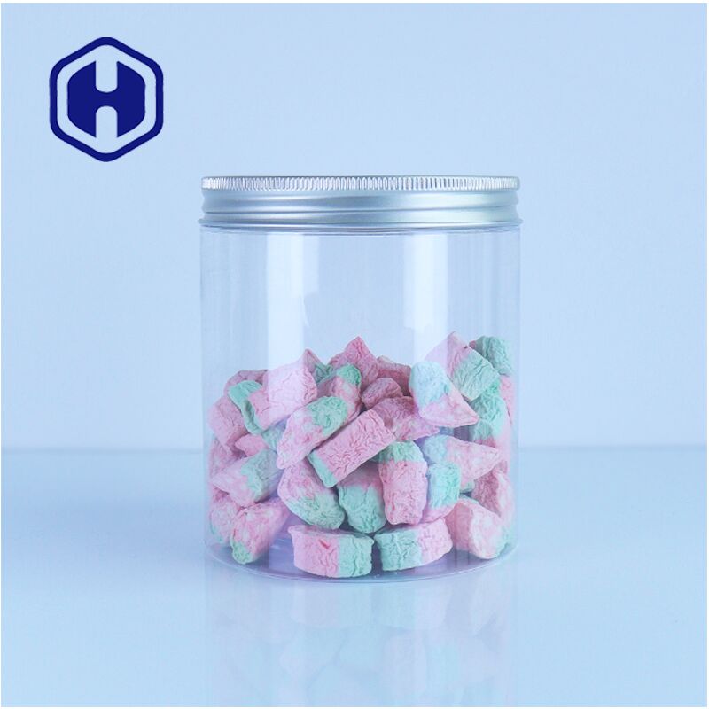 Jars penyimpanan makanan bening Bagian atas aluminium Aman Menarik untuk cokelat Kue Permen Kemasan grosir
