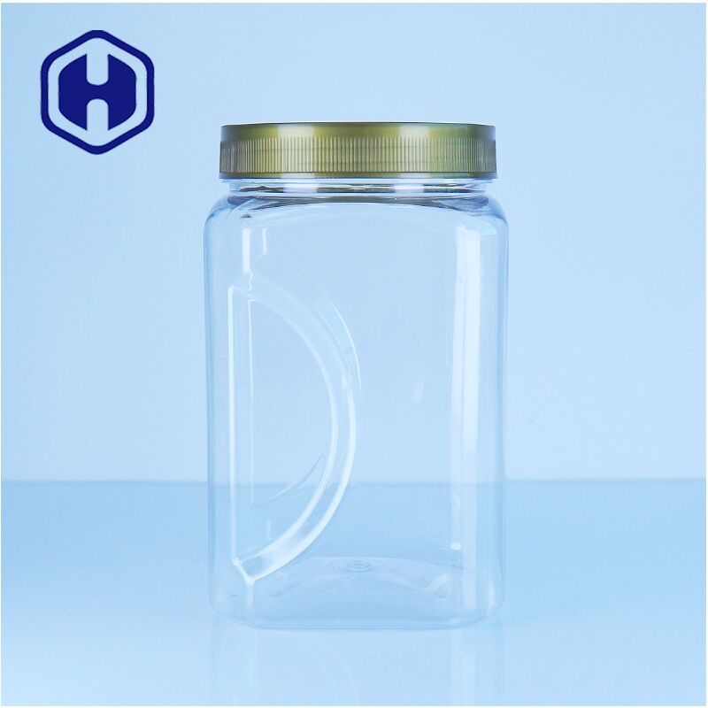 Toples Madu Plastik PET Persegi Tutup Datar Food Grade Bpa Gratis Mudah Tuang Bumbu Camilan