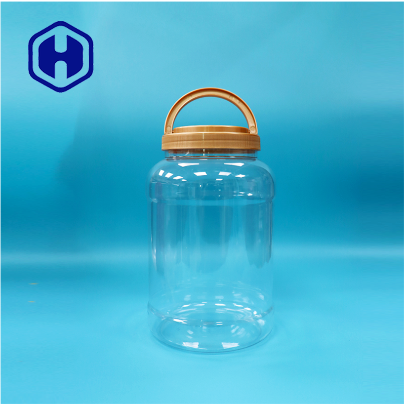 BPA Free Handle Cap Transparan Bulat Besar Mulut PET Plastik Susu Bubuk Sapi Botol