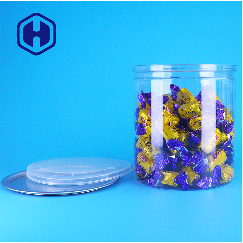 Cokelat Kafe Biji sereal hewan peliharaan Kibble Kacang hewan peliharaan Bulat bening Kaleng Bulk Penyimpanan makanan Stackable