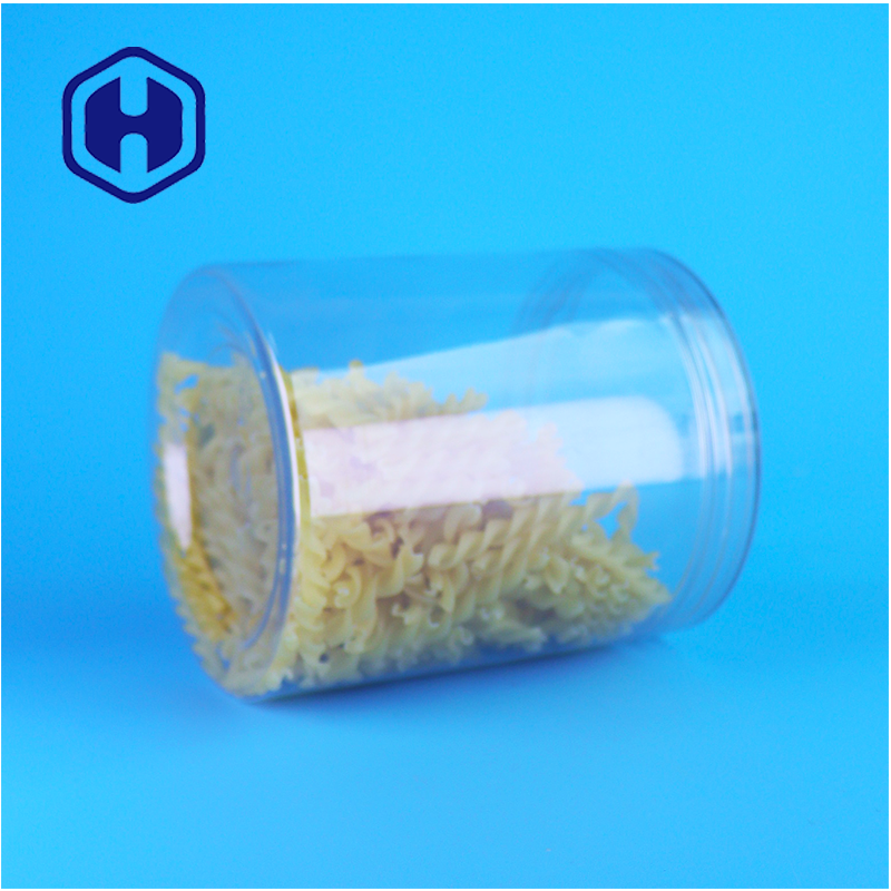 BPA Bebas Clear Screw Top Cap PET Custom Jar Untuk Makanan Hewan Kering Kue Buah Kering Pengemasan Makanan