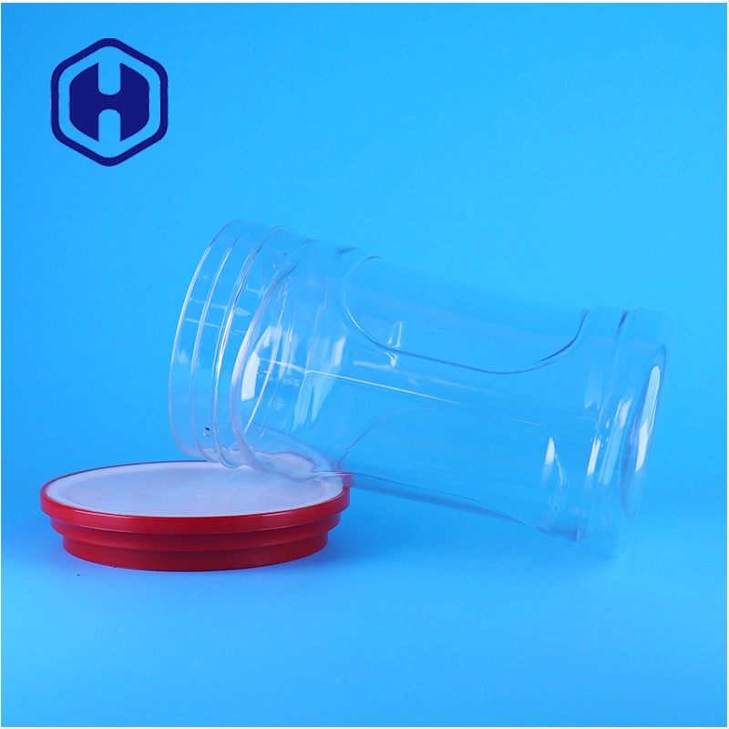 Food Grade Clear Screw Lid PET Custom Jar For Pet Food Cake Buah kering Pengemasan Makanan