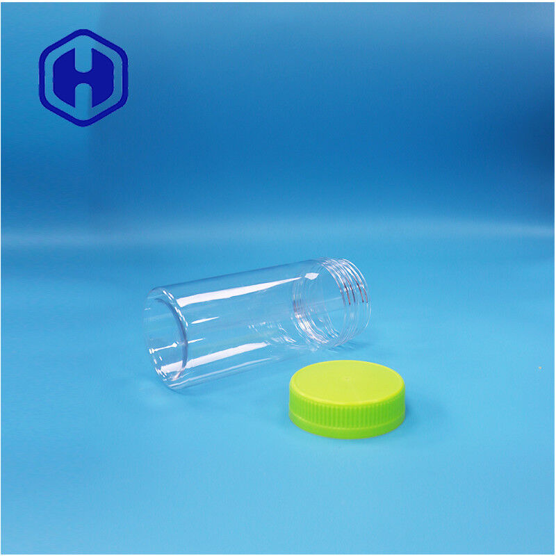 Makanan Pengering Bulat Jelas Permen Kado Plastik Kacang-kacangan Kacang Gula PET Jar Screw Top Lid