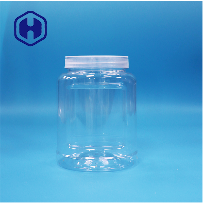 Food Grade Tamper Proof Cap clear PET Plastik Jar untuk Makanan Kacang-kacangan Candy Noodles