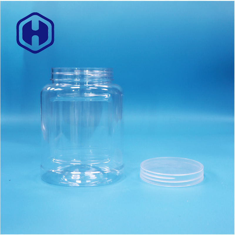 Food Grade Tamper Proof Cap clear PET Plastik Jar untuk Makanan Kacang-kacangan Candy Noodles