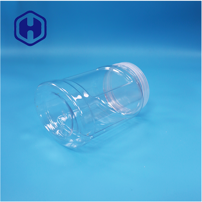 Food Grade Tamper Proof Cap clear PET Plastik Jar untuk Makanan Kacang-kacangan Candy Noodles
