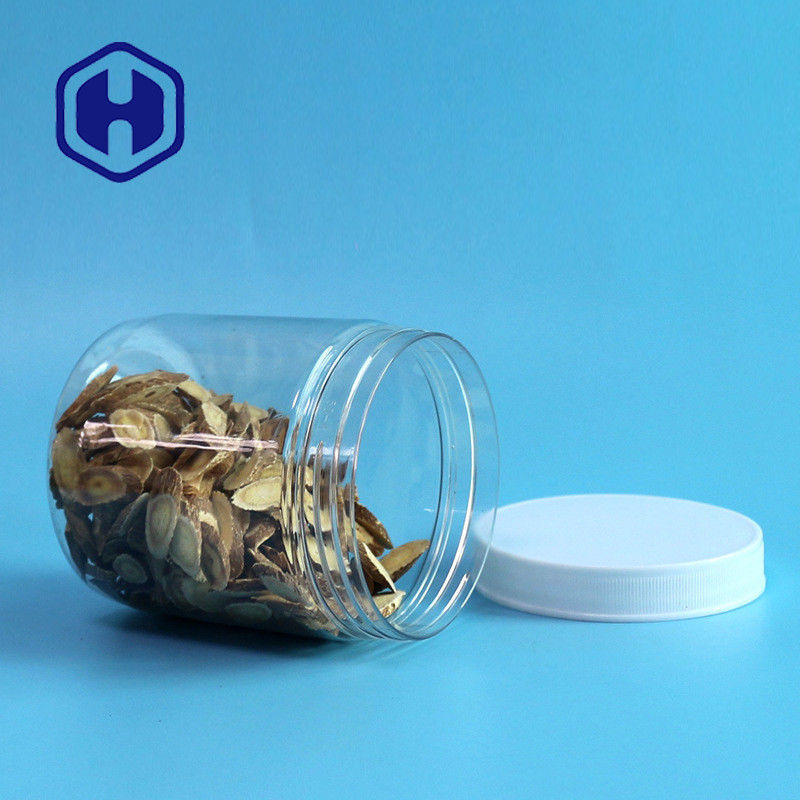 Bulat 510ml 87mm Anti Bocor Toples Plastik Gula Permen Karet Guci Penyimpanan PET