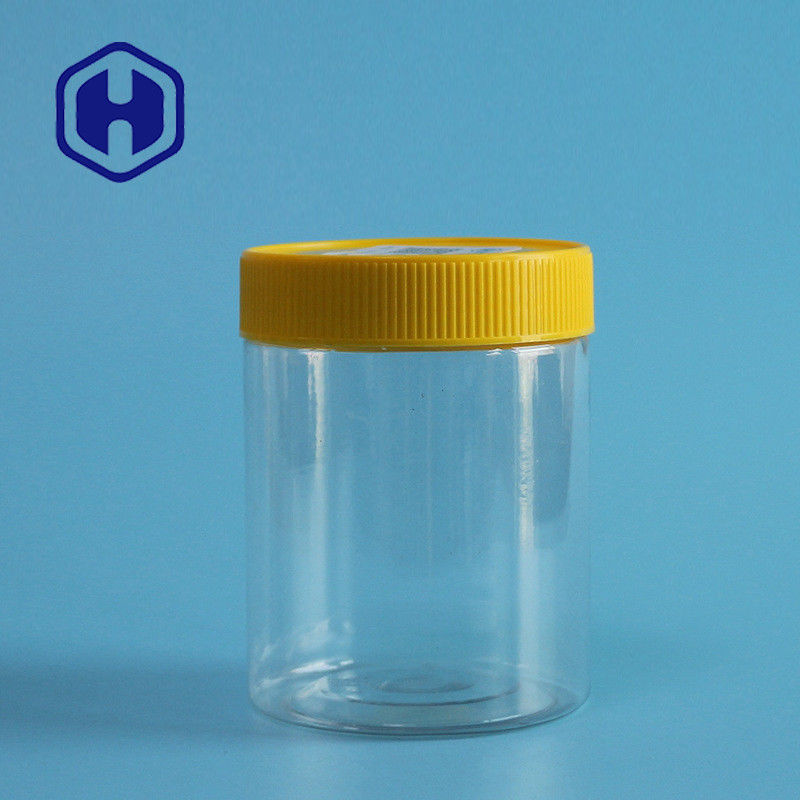 Bpa Free Nuts Leak Proof Plastic Jar 350ml Transparan Lurus PET Bulat Dengan Tutup