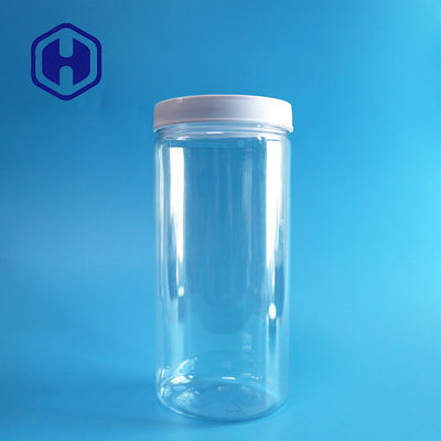 Clear Noodle Pasta 1080ml Plastik PET Jar Sisi Lurus Dengan Tutup Sekrup