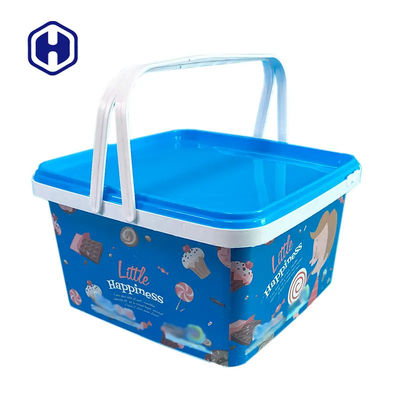 108oz Biskuit IML Container Mewah Cracker Square Custom Natal Hadiah Makanan Kemasan