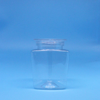 Makanan Grade Cookie Makanan Permen Segitiga Bentuk PET Plastik transparan Jar jelas Tutup