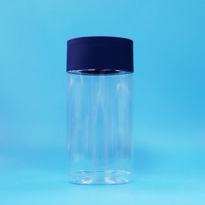 Oval berbentuk transparan plastik PET Cookie Kacang kacang Candy Jar Tamper Proof Cap Bpa Bebas