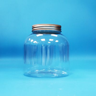 ramah lingkungan transparan Plastik PET Bulat Permen Biji-bijian sehari-hari Aluminium Screw Tutup