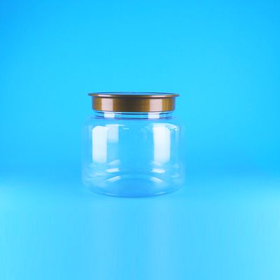 750ml Clear PET Round Wide Mouth Plastic Candy Chocolate Containers With Screw Lids