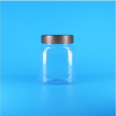Small PET Clear Empty Airtight Plastic Candy Nuts Food Packing Jars Screw Caps