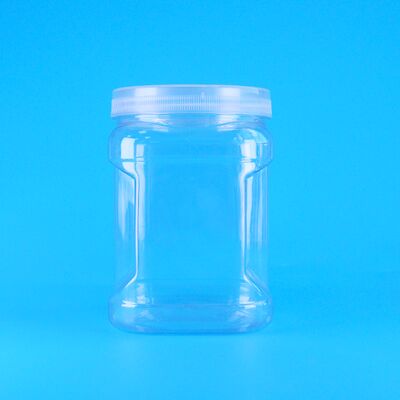 Square Clear Pet Plastic Storage Grip Bear Biskuit Susu Tanggal Cranberry Cookie Botol