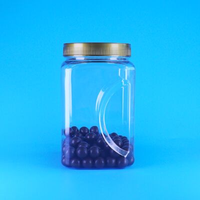 PET Transparent Brown Lid Plastik Food Grade Lollipop Badam Dried Jackfruit Jar