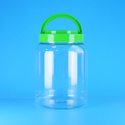 Transparan Makanan Loading Cotton Candy Butter Cookie PET Bulat Plastik Jar Screw Cap