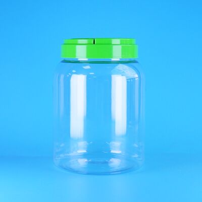 Sekrup Flat Cap Makanan Loading bening Kopi Permen Makanan kering PET Bulat Plastik Jar