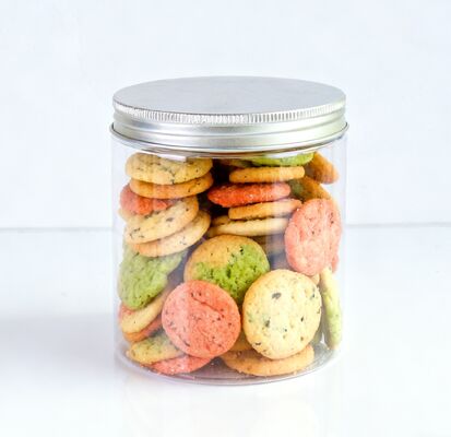 Toples PET Mulut Lebar Bening untuk Kentang Tumbuk Yogurt Es Krim Tutup Aluminium Bulat