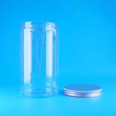 Kacang Renyah Beruang Biskuit Bulat PET Toples dengan Tutup Ulir, Kelas Makanan Kering Buah