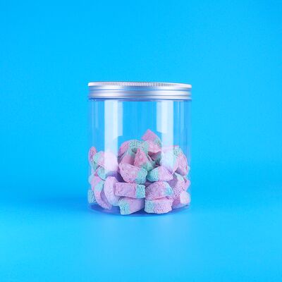 Clear PET Plastik Bulat Jar Plum Candy Skittles Buah Jelly Mung Bean Cake Screw Tutup