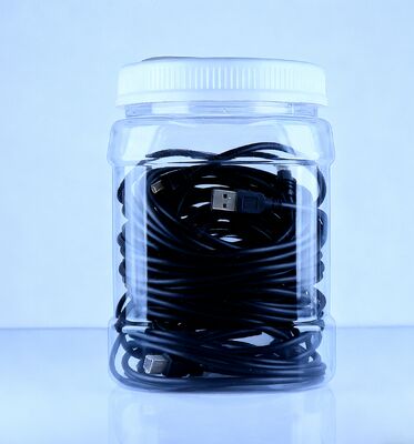 Wadah Plastik PET Segel Baik Bentuk Persegi Toples Transparan Kue Ubi Cina Pengisi Biskuit Tutup Ulir