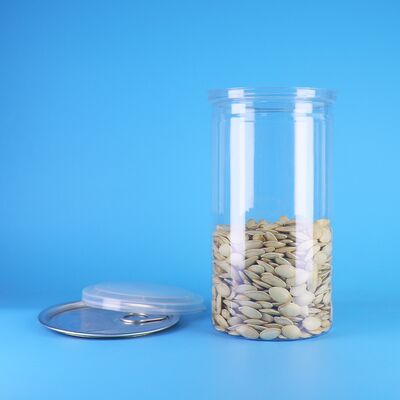 mulut lebar mudah terbuka tutup makanan kelas biskuit permen buah kering PET jelas 700ml toples