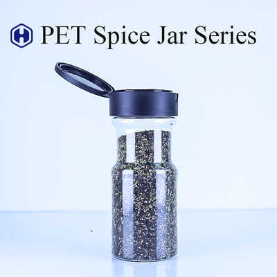 Grosir Custom PET Spice Jar Jelas PP Flip Top OEM Bottle Bumbu