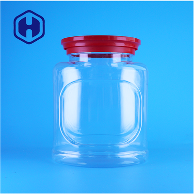 Food Grade Clear Screw Lid PET Custom Jar For Pet Food Cake Buah kering Pengemasan Makanan