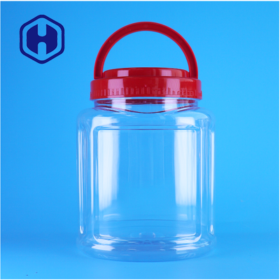 Food Grade Clear PET Nut Storage Jar Handle Lid Produsen Untuk Kemasan Kacang Mete Almond