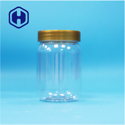 PET Food Grade Clear Round Cylinder Lollipop Honey Biscuit Plastik Jar Screw Brown Lid