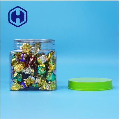 Toples Persegi Plastik PET Kedap Udara Transparan Sekrup Plastik Makanan Permen Kue Food Grade