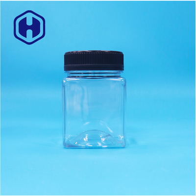Airtight BPA Free Transparan Square Grip PET Plastik Permen Cookie Kacang kemasan Jar