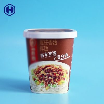 89MM Nasi Instan IML Cup Square Lid Dengan Pencetakan Logo