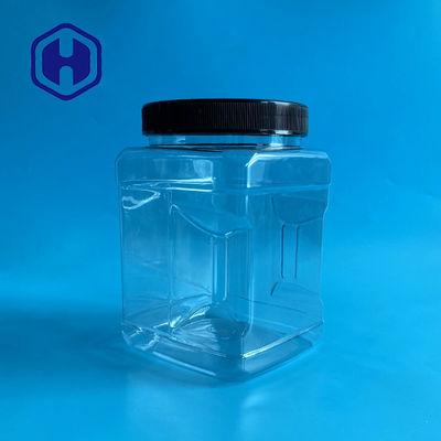 110mm Plastik 1805ml 61oz Gripped Wide Mouth Jar Untuk Penyimpanan Rumah Tangga